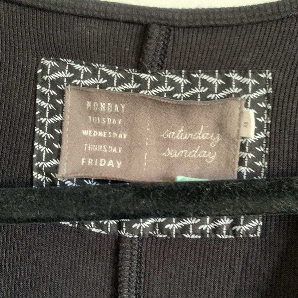 Anthropologie Saturday Sunday Black Clarissa Wrap Short Sleeve Soft Stretchy Top - Picture 7 of 9